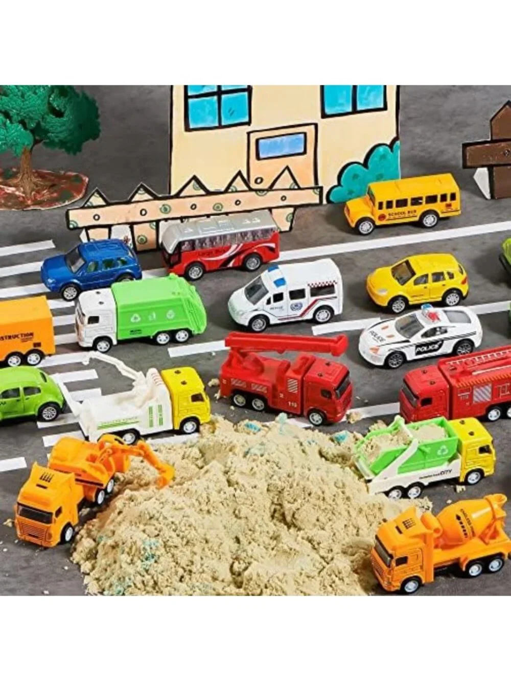 20PCS Pull Back Die Cast Metal Cars Set | Kids Party Favors & Cake Toppers